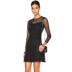 Rag and Bone Charlotte Black Swiss Dot Dress size 4